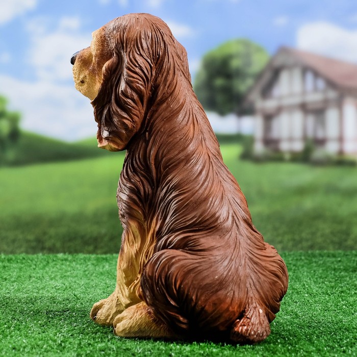 Садовая фигура "Собака Спаниель cидящий" рыжий, 35х25см - фото 1907011154