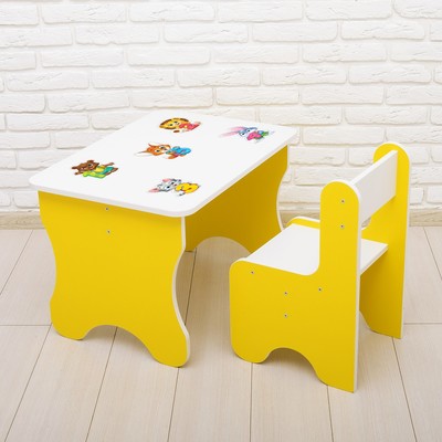 Комплект детской мебели «Цифры», цвета: белый, жёлтый