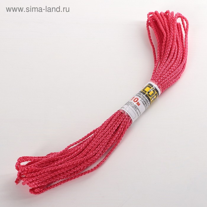 Шнур вязаный с сердечником «Тип 1н», ПП, d=2,5 мм, 10 м, цвет красный - Фото 1