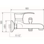 Смеситель для ванны RMS SL86-009, однорычажный, душевой набор, литой излив, настенный, хром   442504 - Фото 5