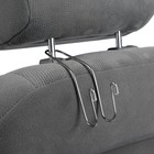 Вешалка-крючок на подголовник в авто, нержавеющая сталь, хром - Фото 2