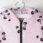 Комбинезон с капюшоном для девочки "Панда", цвет розовый, рост 92 - Фото 2