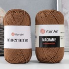 Пряжа "Macrame Макраме" 100% полиэстер 130м/90гр (151 коричневый) - фото 298192863