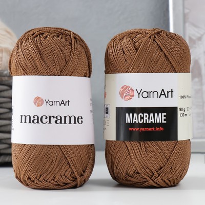 Пряжа для вязания спицами, крючком YarnArt, «Macrame Макраме», 100% полиэстер, 130 м/90 г, (151 коричневый)