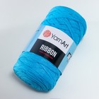 Пряжа для вязания спицами, крючком YarnArt, Ribbon, 40% полиэстер, 60% хлопок, 125 м/250 г, (763 голуб. бирюза) 4444401 - фото 1404885