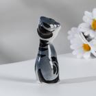 Сувенир «Кошка Милашка», 9 см, серая гжель - фото 25810143