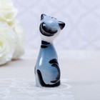 Сувенир «Кошка Милашка», 9 см, серая гжель - фото 25810147