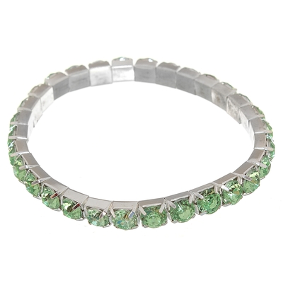 Браслет «Лед» 1 ряд, цвет зелёный