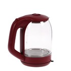 Чайник электрический Luazon LSK-1809, стекло, 1.8 л, 1500 Вт, подсветка, красный - фото 8469000