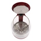 Чайник электрический Luazon LSK-1809, стекло, 1.8 л, 1500 Вт, подсветка, красный - фото 8469001
