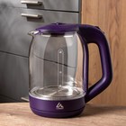 Чайник электрический Luazon LSK-1809, стекло, 1.8 л, 1500 Вт, подсветка, фиолетовый - фото 8469007
