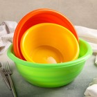 Набор мисок SparkPlast, 3 шт.: 1.2 л; 2.1 л; 3.2 л, пластик, МИКС - Фото 6