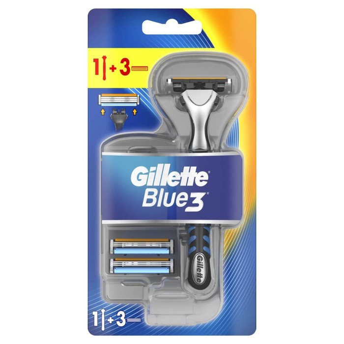 Бритва Gillette Blue3, 3 сменные кассеты - Фото 1