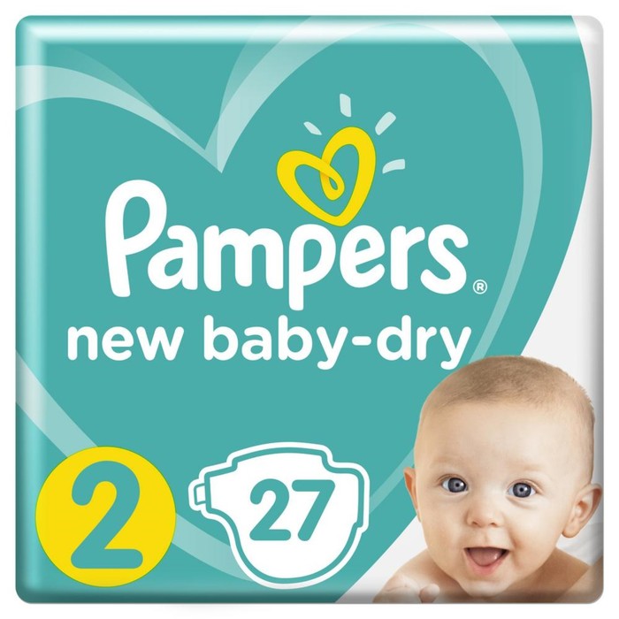 Подгузники Pampers New Baby-Dry, размер 2, 27 шт. - Фото 1