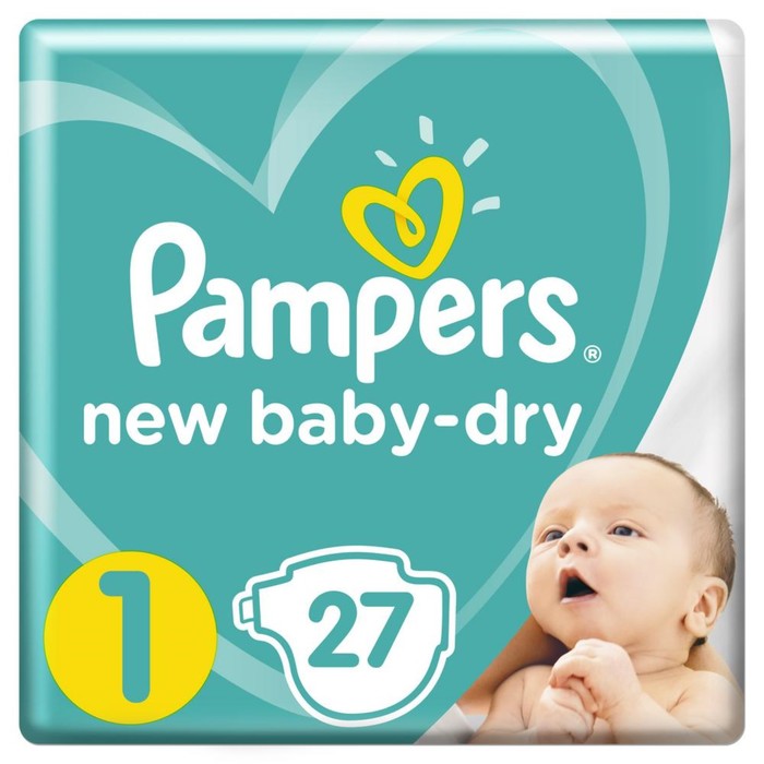 Подгузники Pampers New Baby-Dry (2-5 кг), 27 шт - Фото 1