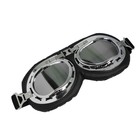 Очки для езды на мототехнике ретро, стекло хром, черные - фото 4566165