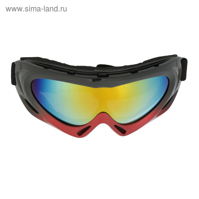 Очки для езды на мототехнике с доп. вентиляцией, стекло хамелеон, черно-красные - Фото 1
