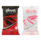 Влажные салфетки Diva Mini, универсальные, очищающие, 15 шт. - Фото 1
