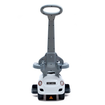 Толокар-каталка «Тачка», с родительской ручкой, цвет белый