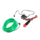 Неоновая нить Cartage для подсветки салона, адаптер питания 12 В, 5 м, зеленый - Фото 2