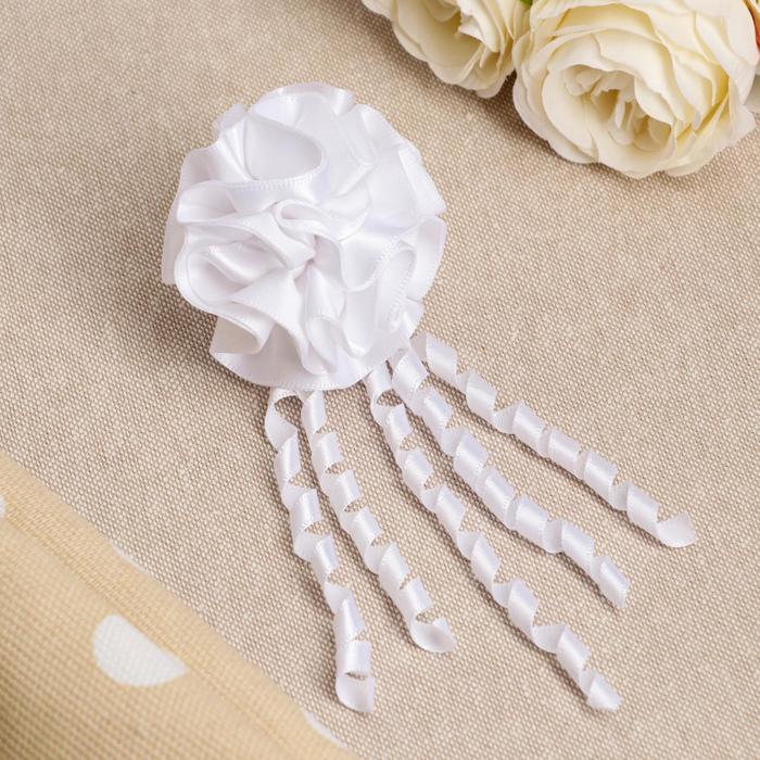 Бант для девочек с резинкой "Лило" белый, 6 см, микс - Фото 1