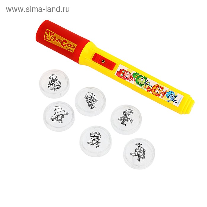 Проектор-фонарик 2 в 1 ФИКСИКИ, батарейки в набор не входят - Фото 1
