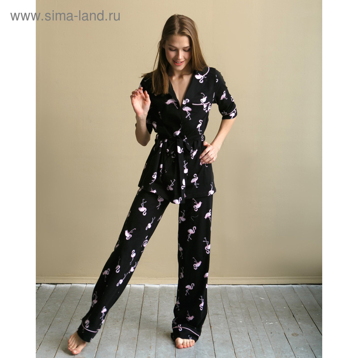 Брюки женские MINAKU "Фламинго", р.50, цвет чёрный - Фото 1