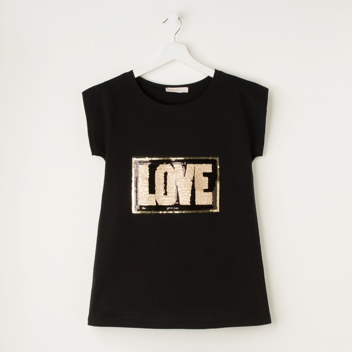 Футболка женская KAFTAN "Love" р. 48-50, чёрный - Фото 1