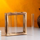 Кашпо деревянное 15×4×15 см с 3 колбами "Рамка Мини", обжиг Дарим Красиво - фото 22816892