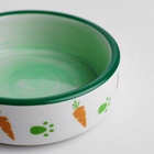 Миска керамическая с морковками 100 мл 8.8×8.8×3 см, зелёно-белая - Фото 4