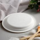 Тарелка одноразовая ECO, d=17.2 см, круглая, из сахарного тростника, цвет белый - Фото 2