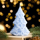 Свеча декоративная "Морозный узор", 7×4,5×10 см, голубая - фото 318202679
