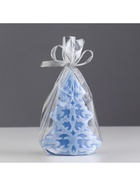 Свеча декоративная «Ёлка. Морозный узор», 7×4.5×10 см, голубая - Фото 4