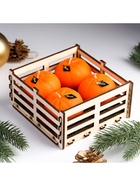 Набор свечей новогодних «Мандарины в ящике», 4 шт., 13.6×13.6×6.6 см - Фото 2