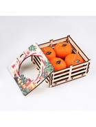 Набор свечей новогодних «Мандарины в ящике», 4 шт., 13.6×13.6×6.6 см - Фото 3