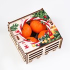 Набор новогодних свечей "Мандарины в ящике", 4 шт, 13,6×13,6×6,6 см - Фото 4