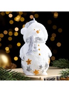 Новогодняя свеча декоративная «Снеговичок», 6×5.5×11 см, белый - Фото 2