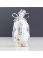 Новогодняя свеча декоративная «Снеговичок», 6×5.5×11 см, белый - Фото 5