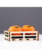 Набор свечей декоративных «Мандарины в ящике», 2 шт., 6.2×14×7.4 см - Фото 4