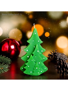 Свеча декоративная «Еловый лес», 7.5×4.5×12 см, зелёная