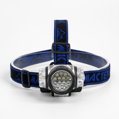 Фонарь налобный «Мастер К», 14 LED, 7×4 см, от батареек 3×ААА
