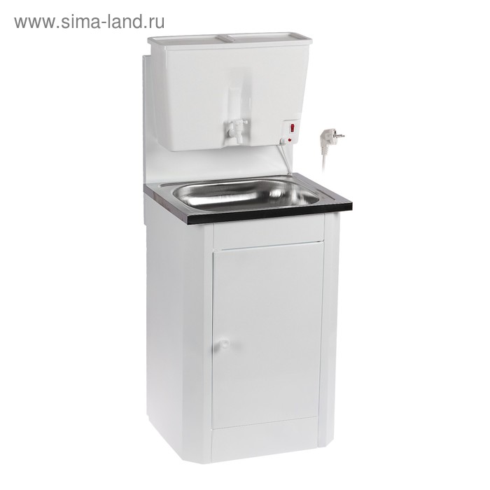 Умывальник "ТермМикс", с ЭВН, нержавеющая мойка, пластиковый бак, 1250 Вт, 17 л, белый - Фото 1