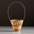 Корзина плетёная для хранения «Стакан», 14×14×16 см, ручка h=14 см, бамбук - Фото 1