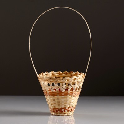 Корзина плетёная для хранения «Стакан», 14×14×16 см, ручка h=14 см, бамбук