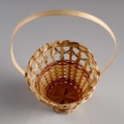 Корзина плетёная для хранения «Стакан», 14×14×16 см, ручка h=14 см, бамбук - Фото 3