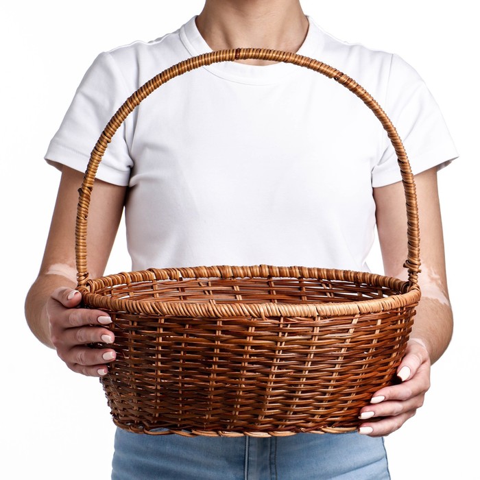 Корзина плетёная, 34×27×13/39 см, лоза, кукуруза - Фото 1