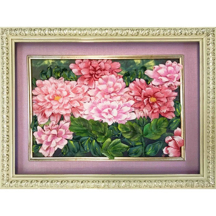 Набор для вышивки лентами «Розовые хризантемы»