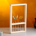 Кашпо деревянное 25х40х4,5 см с 5 колбами "Рамка Экстра", натуральный Дарим Красиво - Фото 1