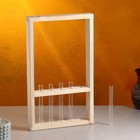 Кашпо деревянное 25х40х4,5 см с 5 колбами "Рамка Экстра", натуральный Дарим Красиво - Фото 5