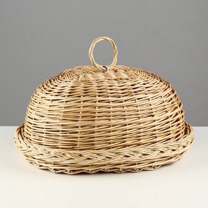 Хлебница со съёмной крышкой, 30×40×18 см, ручное плетение, ива - Фото 1
